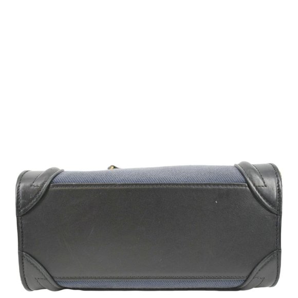 CELINE  Nano Luggage Textile Leather Shoulder Bag Tricolor - Picture 7 of 11